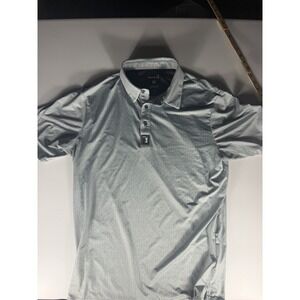 Bogey Bros Golf Co Men's M Gray Micro Print Performance Polo Shirt Stretch